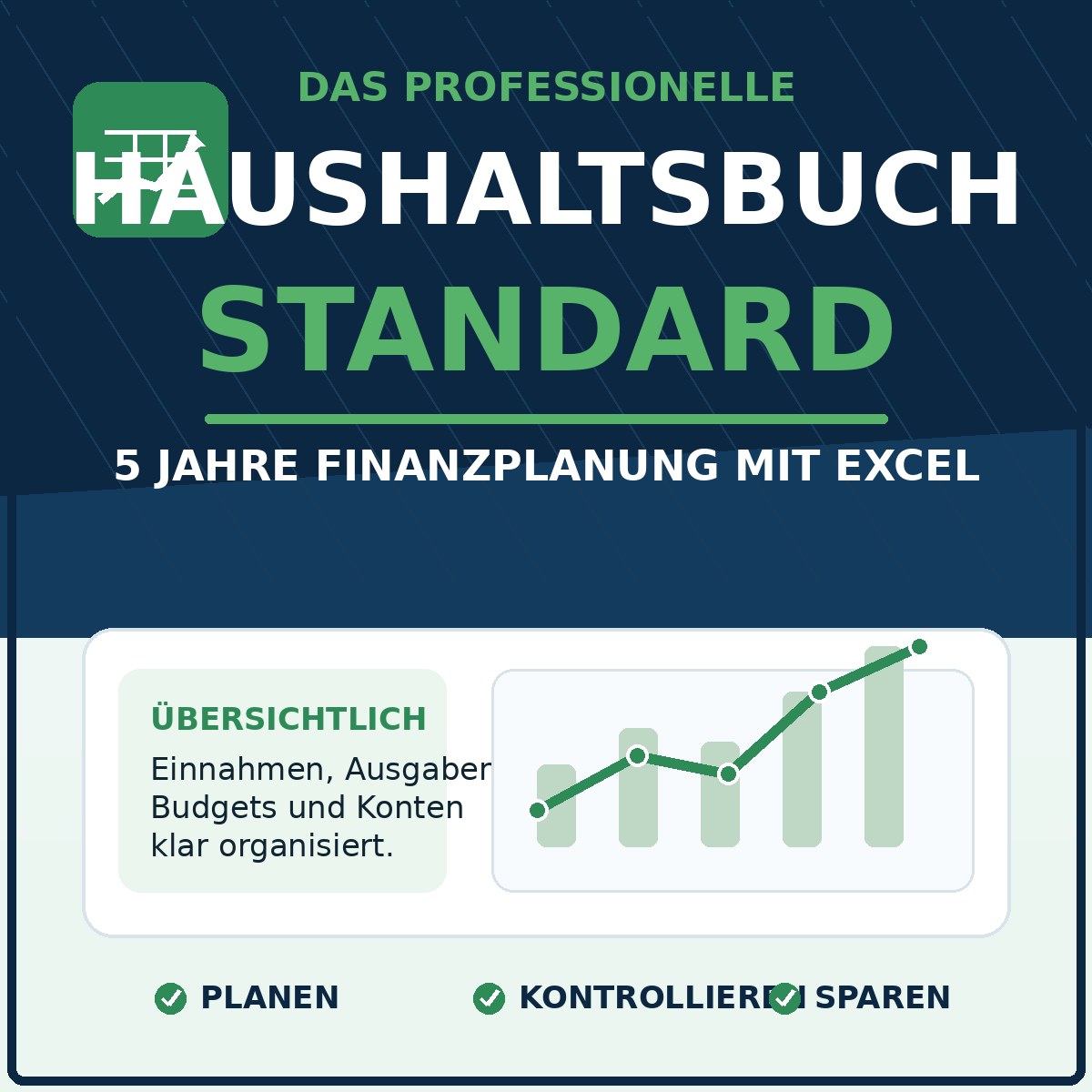 Produktbild des professionellen Haushaltsbuchs Standard für 5 Jahre